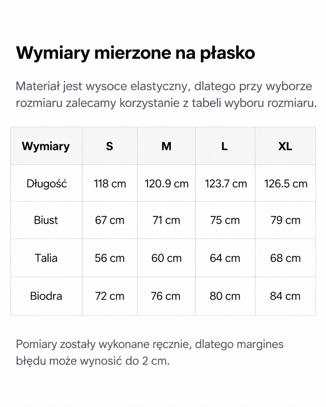Tabela rozmiarów
