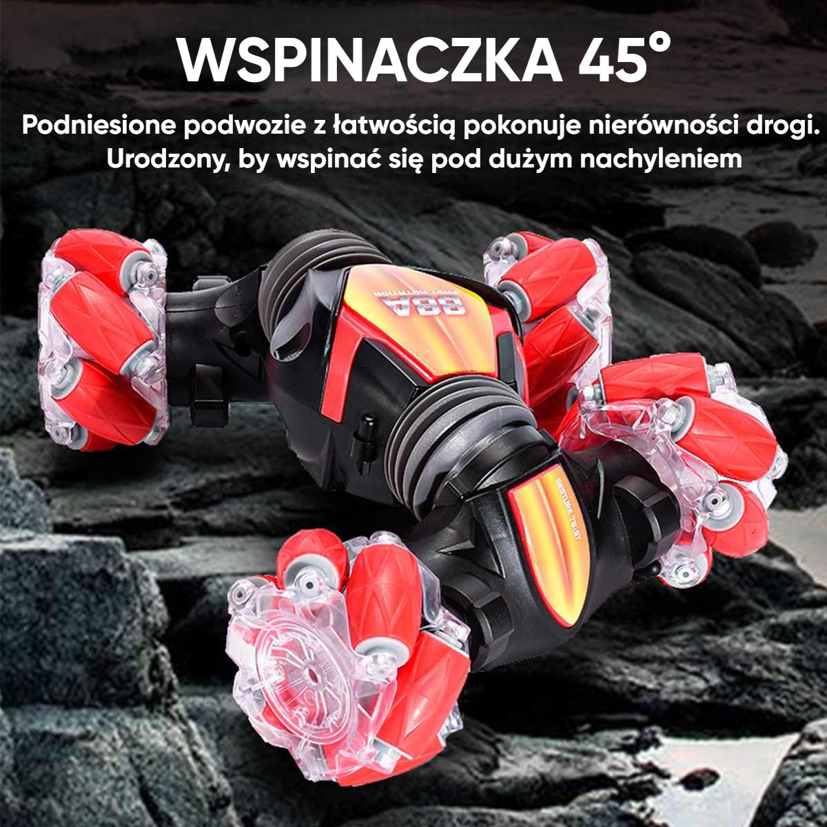 RC Transform-X Pro - Zdalnie Sterowany Samochód Akrobacyjny 4WD – Drift, Gesty, Transformacja i Wspinanie