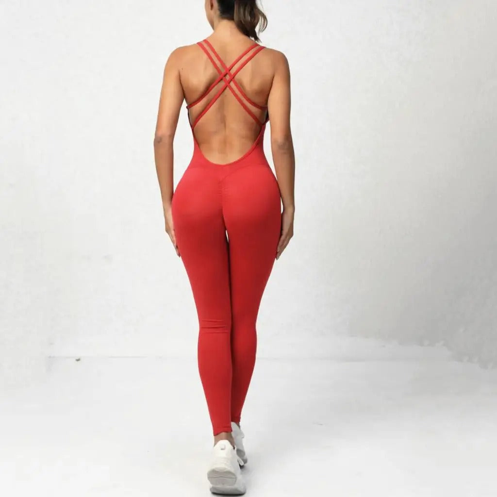 ViveMotion Aura™ Stylowy kombinezon z wycięciem na plecach – idealny do aktywności sportowych i aktywnego stylu życia