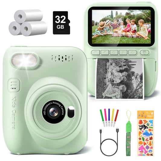 PrintyPlay Gofunly Kids Instant Camera – Aparat fotograficzny  dla dzieci z drukarką do natychmiastowego wydruku zdjęć, ekranem LCD i akcesoriami