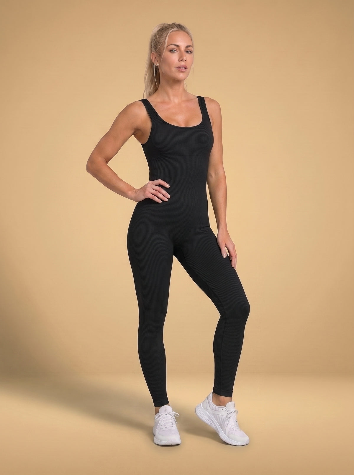 ActiveGrace Essence™ Damski bezszwowy kombinezon sportowy na ramiączkach – idealny do jogi, tańca, gimnastyki i fitness