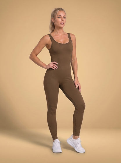 ActiveGrace Essence™ Damski bezszwowy kombinezon sportowy na ramiączkach – idealny do jogi, tańca, gimnastyki i fitness