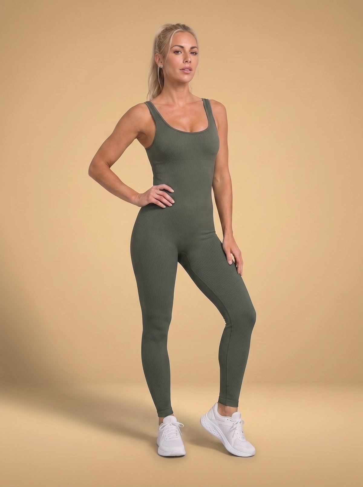 ActiveGrace Essence™ Damski bezszwowy kombinezon sportowy na ramiączkach – idealny do jogi, tańca, gimnastyki i fitness