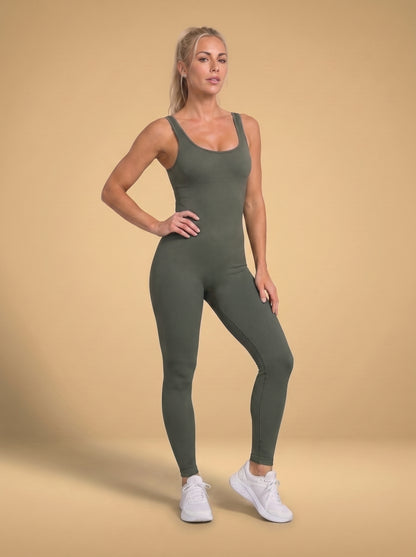 ActiveGrace Essence™ Damski bezszwowy kombinezon sportowy na ramiączkach – idealny do jogi, tańca, gimnastyki i fitness