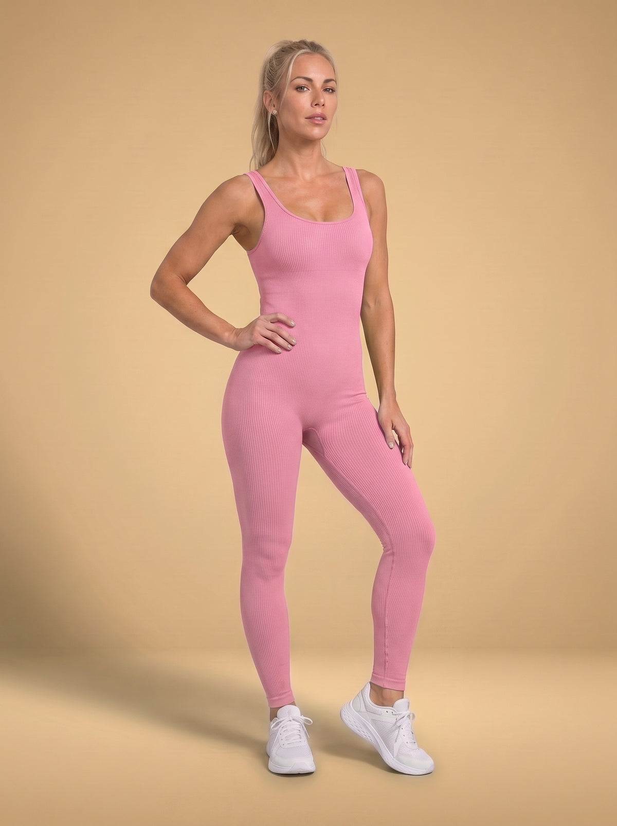 ActiveGrace Essence™ Damski bezszwowy kombinezon sportowy na ramiączkach – idealny do jogi, tańca, gimnastyki i fitness
